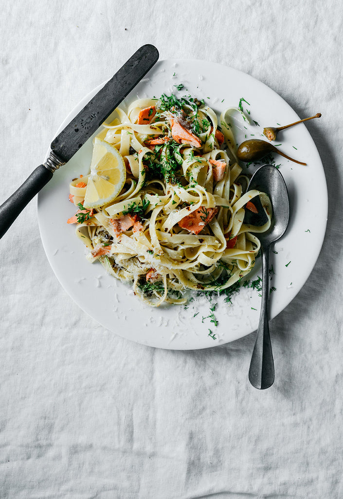 Fettuccine with Salmon and Capers