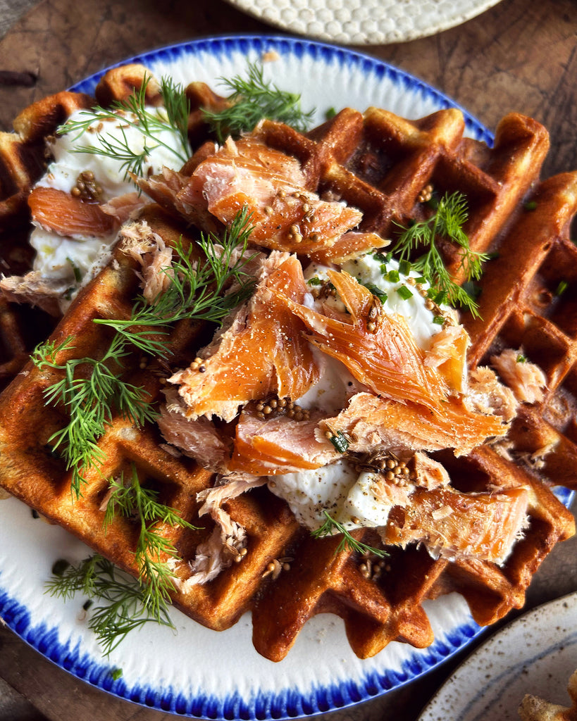 Smoked Salmon & Sourdough Waffles